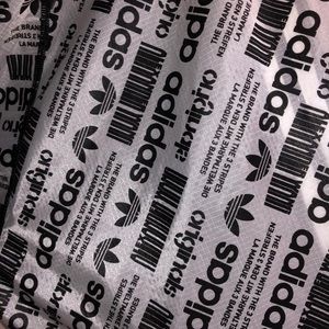 Alexander Wang x Adidas collab black and white logo print windbreaker size large